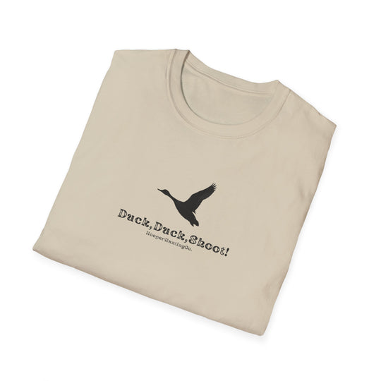 Unisex Softstyle T-Shirt - "Duck, Duck, Shoot!" Outdoor Adventure Tee