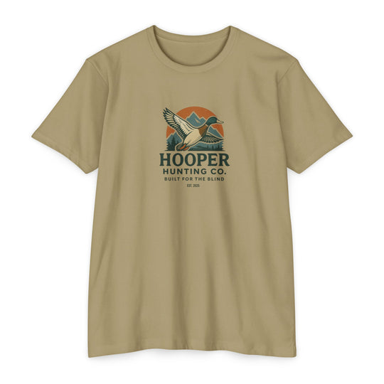 "Mallard flying over mountain design" - T-Shirt