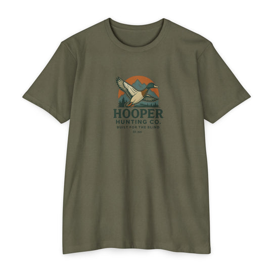 "Mallard flying over mountain design" - T-Shirt