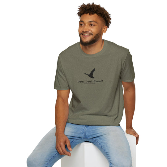 Unisex Softstyle T-Shirt - "Duck, Duck, Shoot!" Outdoor Adventure Tee