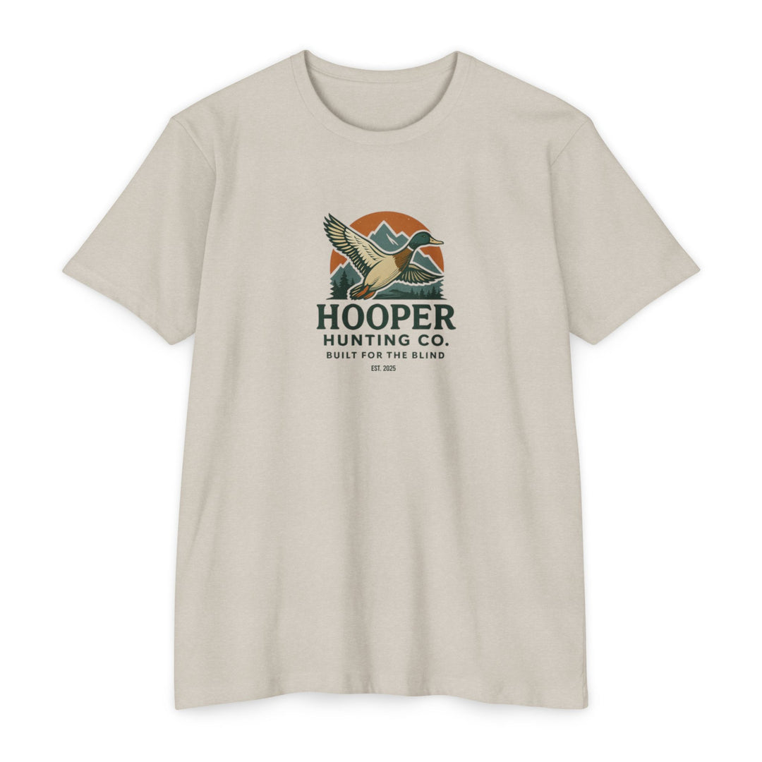 "Mallard flying over mountain design" - T-Shirt