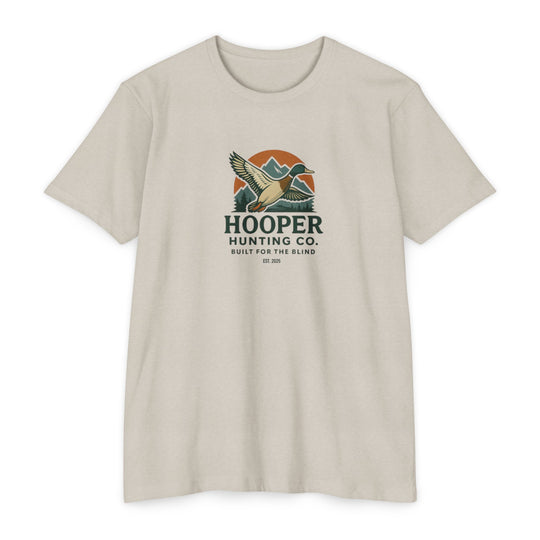 "Mallard flying over mountain design" - T-Shirt