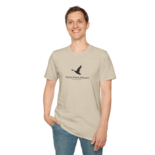 Unisex Softstyle T-Shirt - "Duck, Duck, Shoot!" Outdoor Adventure Tee