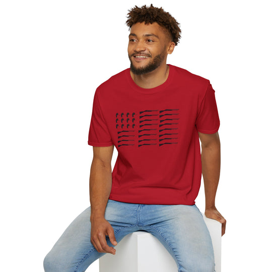 Patriotic Unisex Softstyle T-Shirt - Stylish American Flag Design