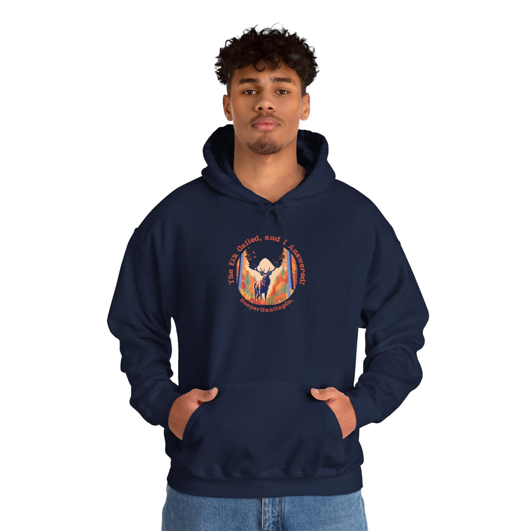 Inspirational Unisex Heavy Blend™ Hooded Sweatshirt – "The Elk, called, and I answered" Design