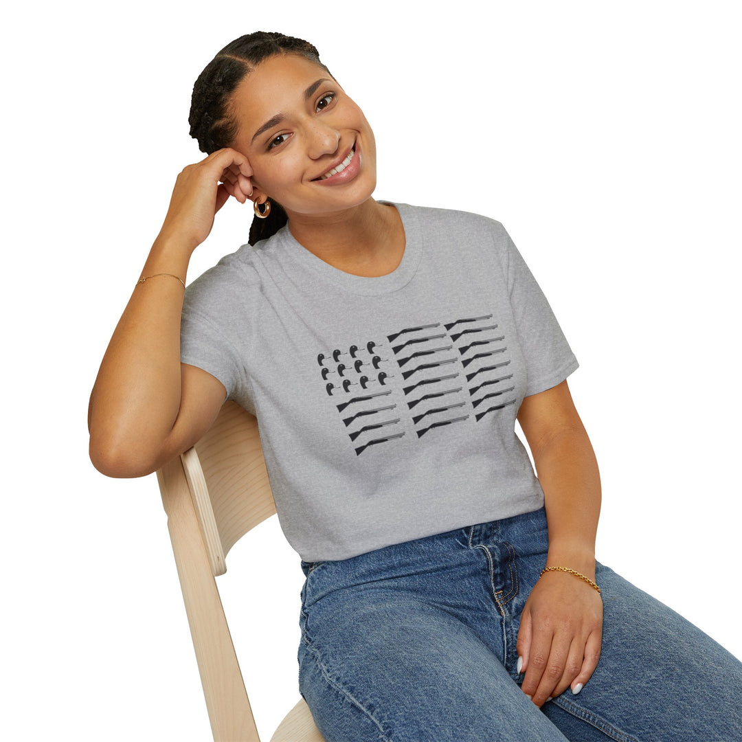 Patriotic Unisex Softstyle T-Shirt - Stylish American Flag Design