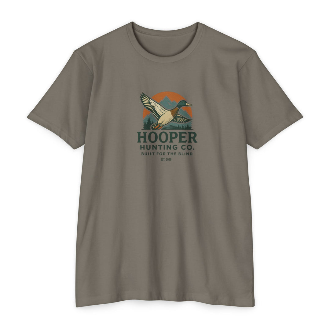 "Mallard flying over mountain design" - T-Shirt