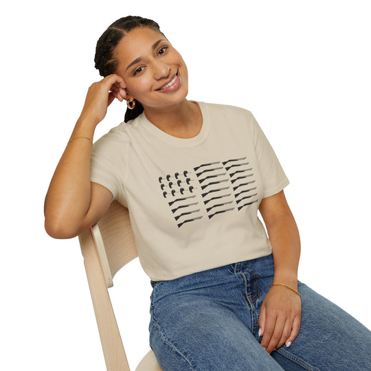 Patriotic Unisex Softstyle T-Shirt - Stylish American Flag Design