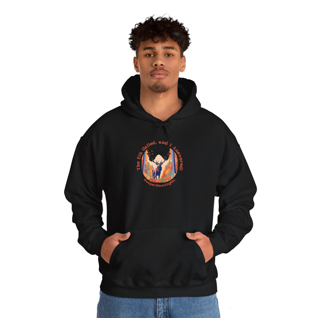 Inspirational Unisex Heavy Blend™ Hooded Sweatshirt – "The Elk, called, and I answered" Design