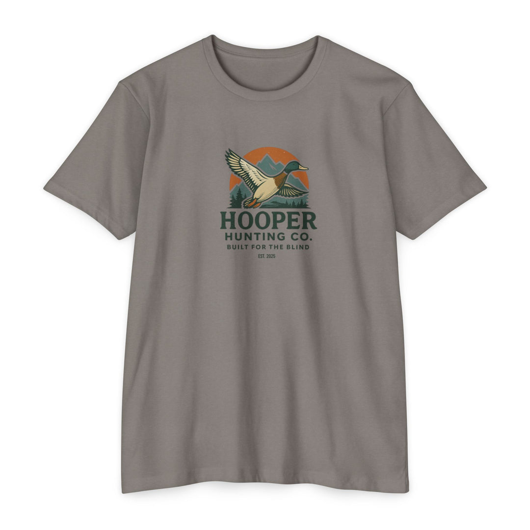 "Mallard flying over mountain design" - T-Shirt