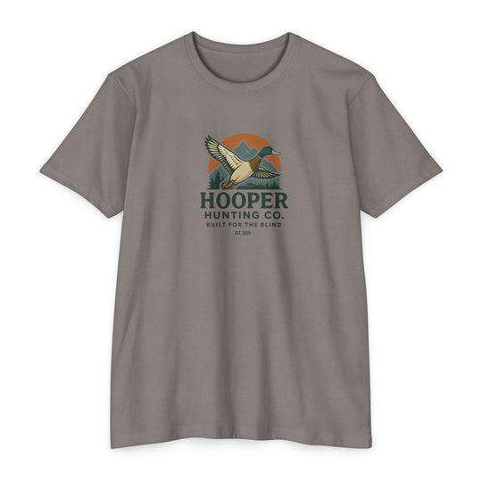 "Mallard flying over mountain design" - T-Shirt
