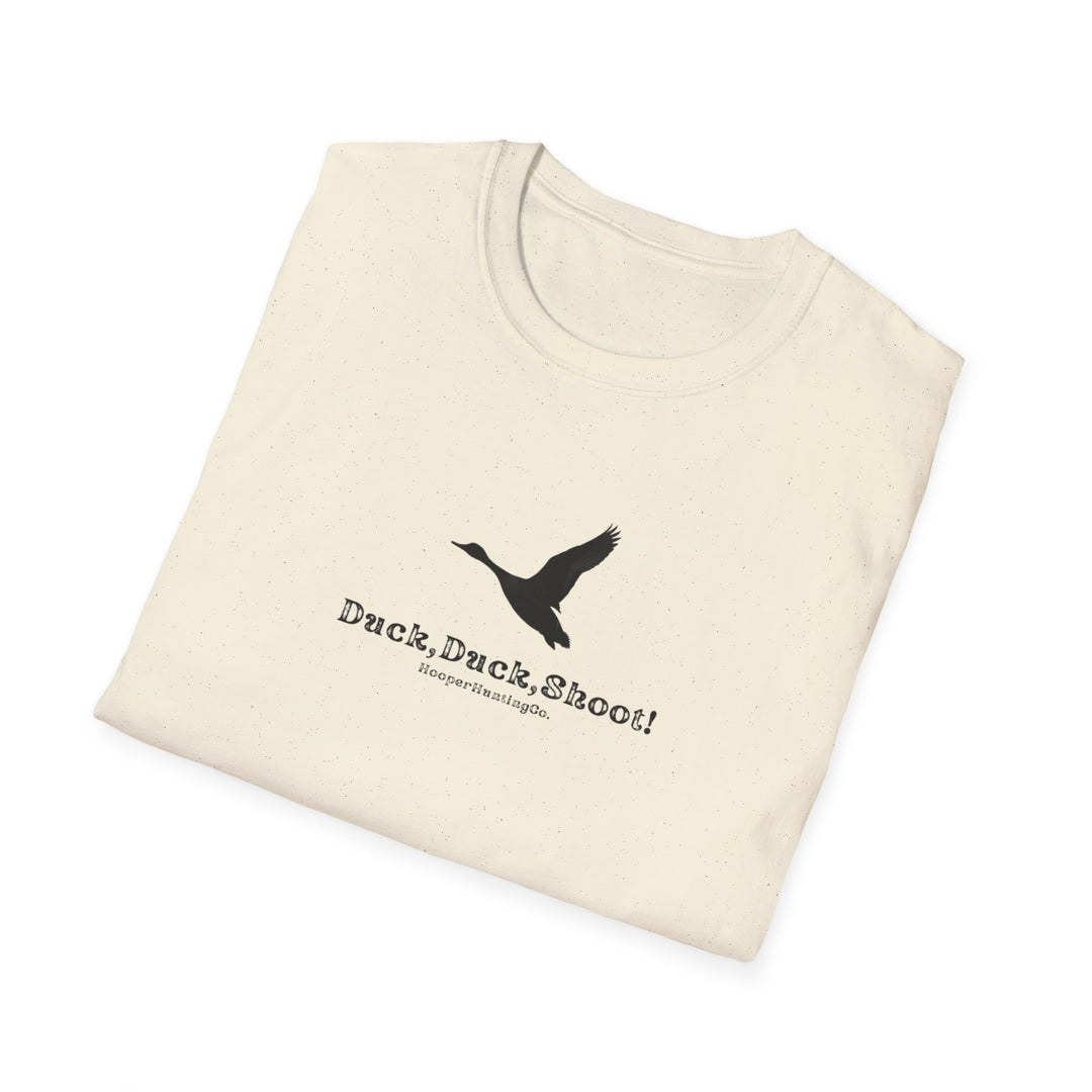 Unisex Softstyle T-Shirt - "Duck, Duck, Shoot!" Outdoor Adventure Tee