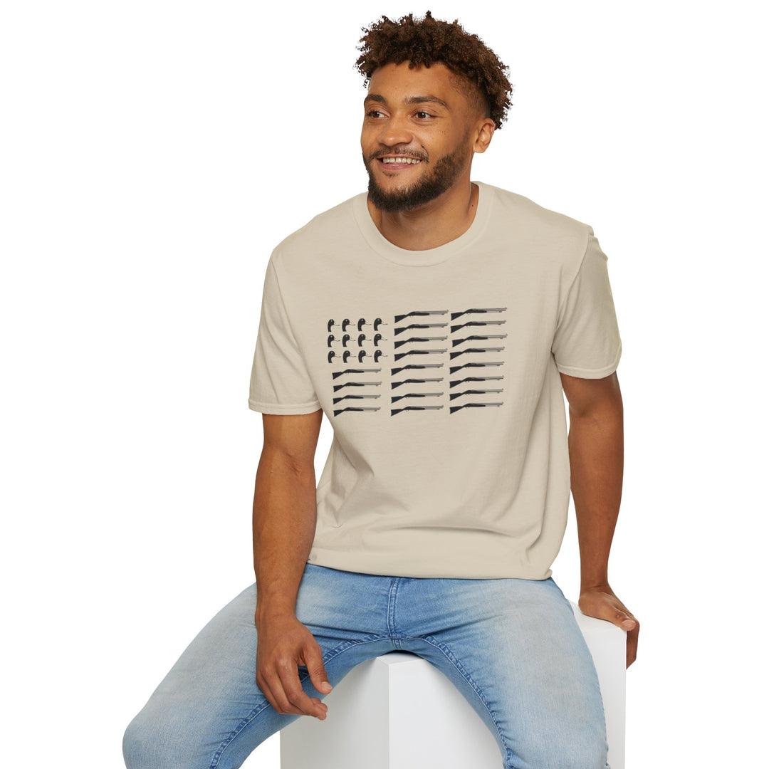 Patriotic Unisex Softstyle T-Shirt - Stylish American Flag Design