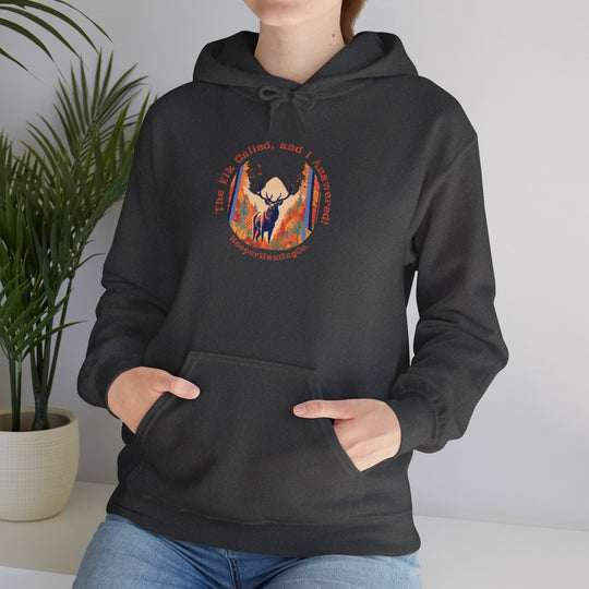 Inspirational Unisex Heavy Blend™ Hooded Sweatshirt – "The Elk, called, and I answered" Design