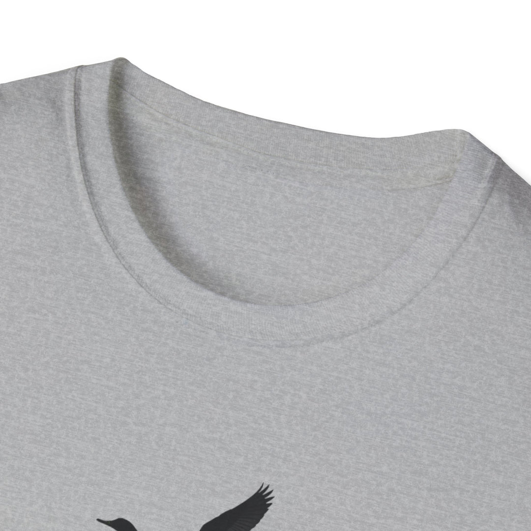 Unisex Softstyle T-Shirt - "Duck, Duck, Shoot!" Outdoor Adventure Tee