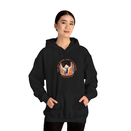 Inspirational Unisex Heavy Blend™ Hooded Sweatshirt – "The Elk, called, and I answered" Design