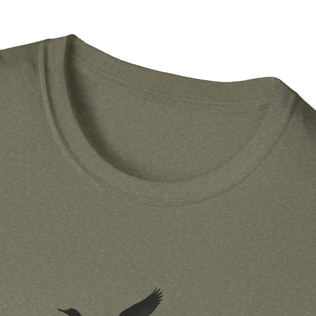 Unisex Softstyle T-Shirt - "Duck, Duck, Shoot!" Outdoor Adventure Tee