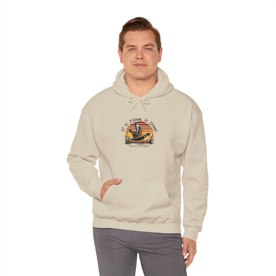 "If it flies, It dies" Hoodie for Adventure Lovers - Unisex Heavy Blend™ Sweatshirt