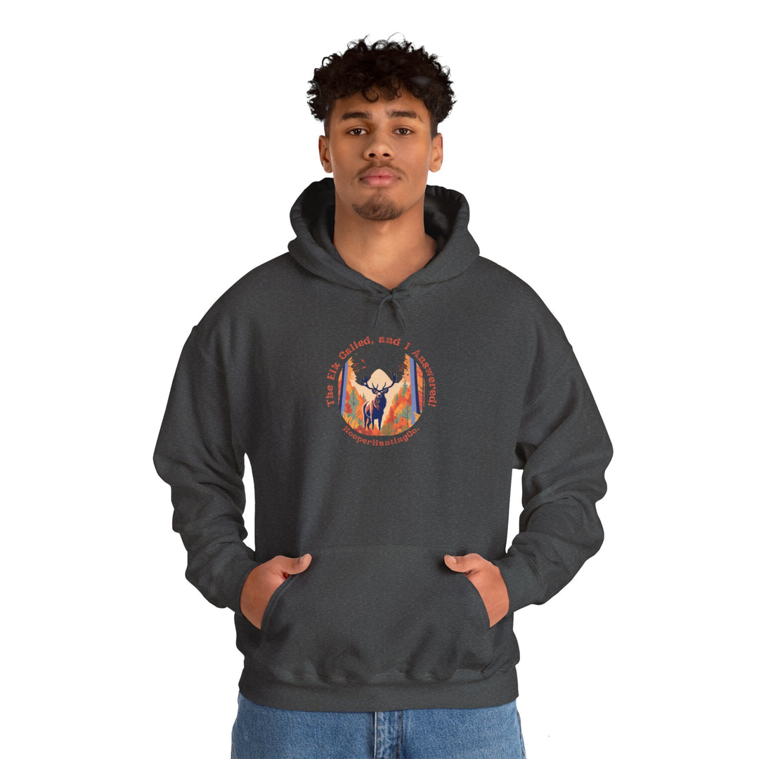 Inspirational Unisex Heavy Blend™ Hooded Sweatshirt – "The Elk, called, and I answered" Design