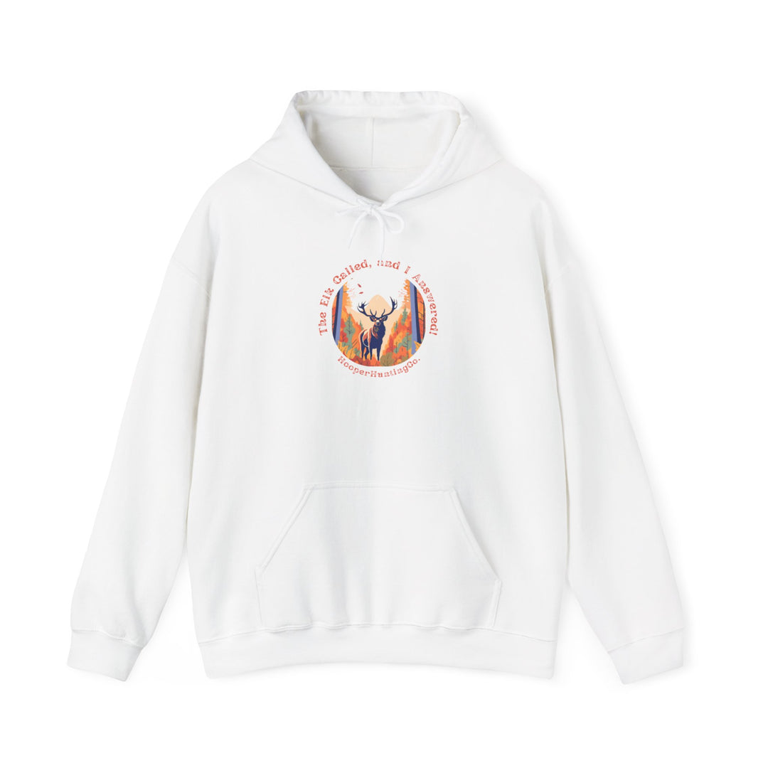 Inspirational Unisex Heavy Blend™ Hooded Sweatshirt – "The Elk, called, and I answered" Design