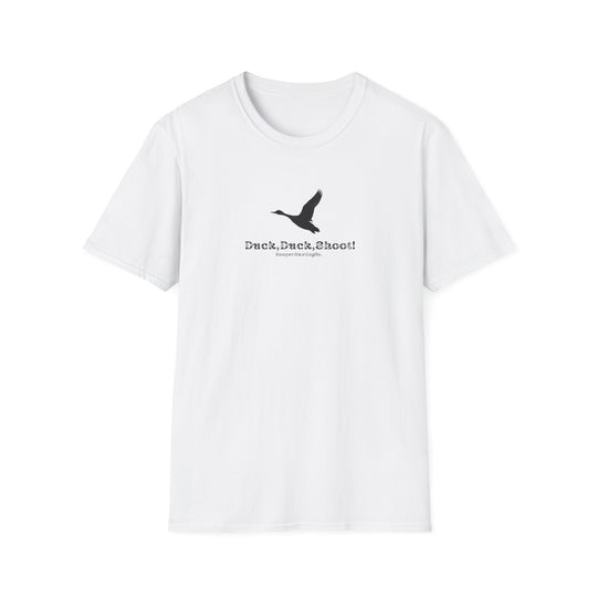 Unisex Softstyle T-Shirt - "Duck, Duck, Shoot!" Outdoor Adventure Tee