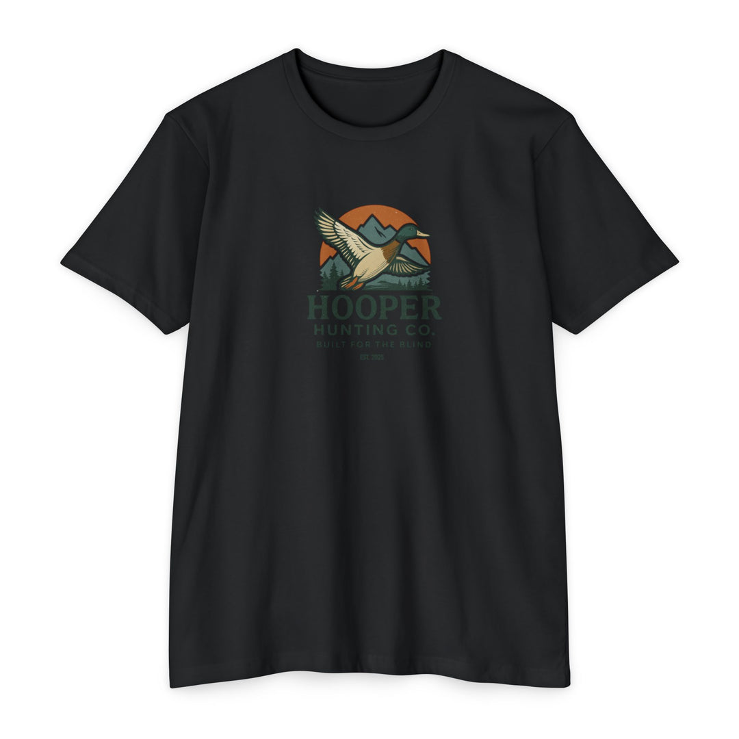 "Mallard flying over mountain design" - T-Shirt