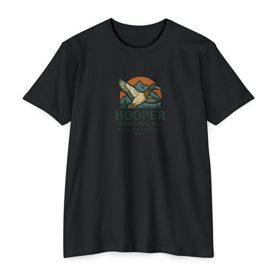 "Mallard flying over mountain design" - T-Shirt