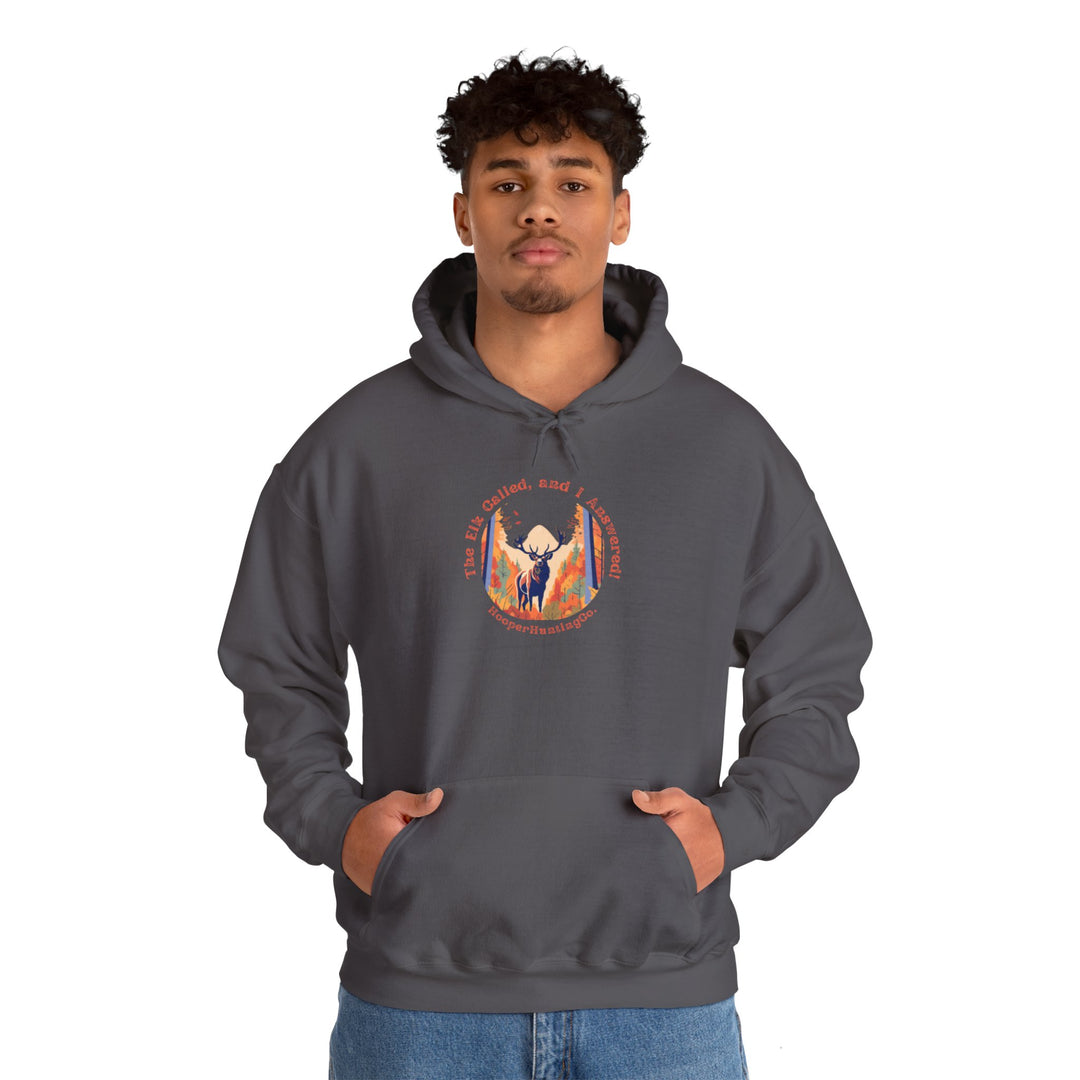 Inspirational Unisex Heavy Blend™ Hooded Sweatshirt – "The Elk, called, and I answered" Design