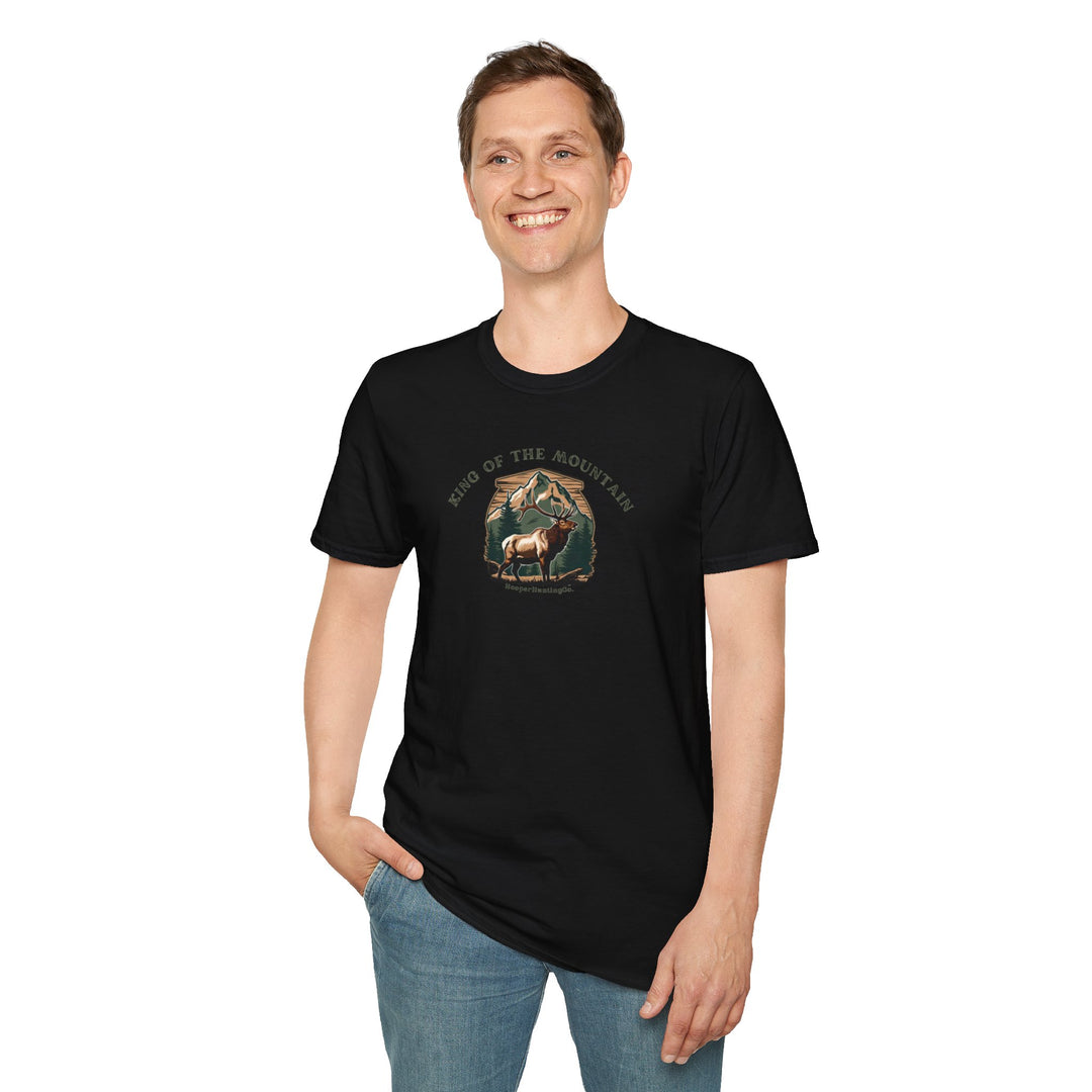 Unisex Softstyle T-Shirt - 'King of the Mountain' Nature Graphic Tee