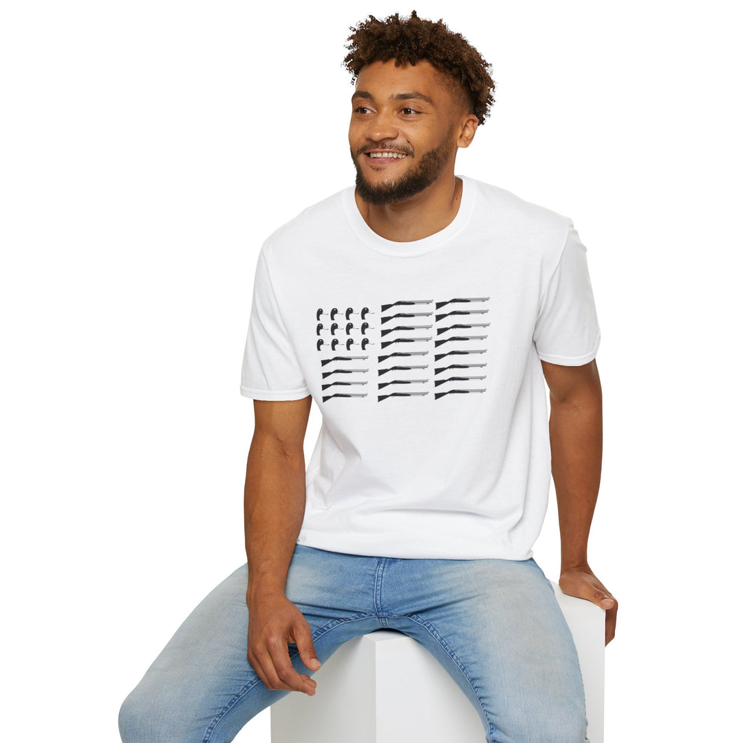 Patriotic Unisex Softstyle T-Shirt - Stylish American Flag Design