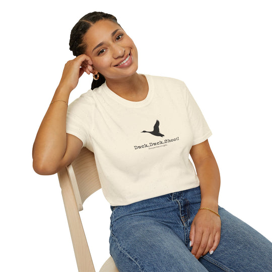 Unisex Softstyle T-Shirt - "Duck, Duck, Shoot!" Outdoor Adventure Tee