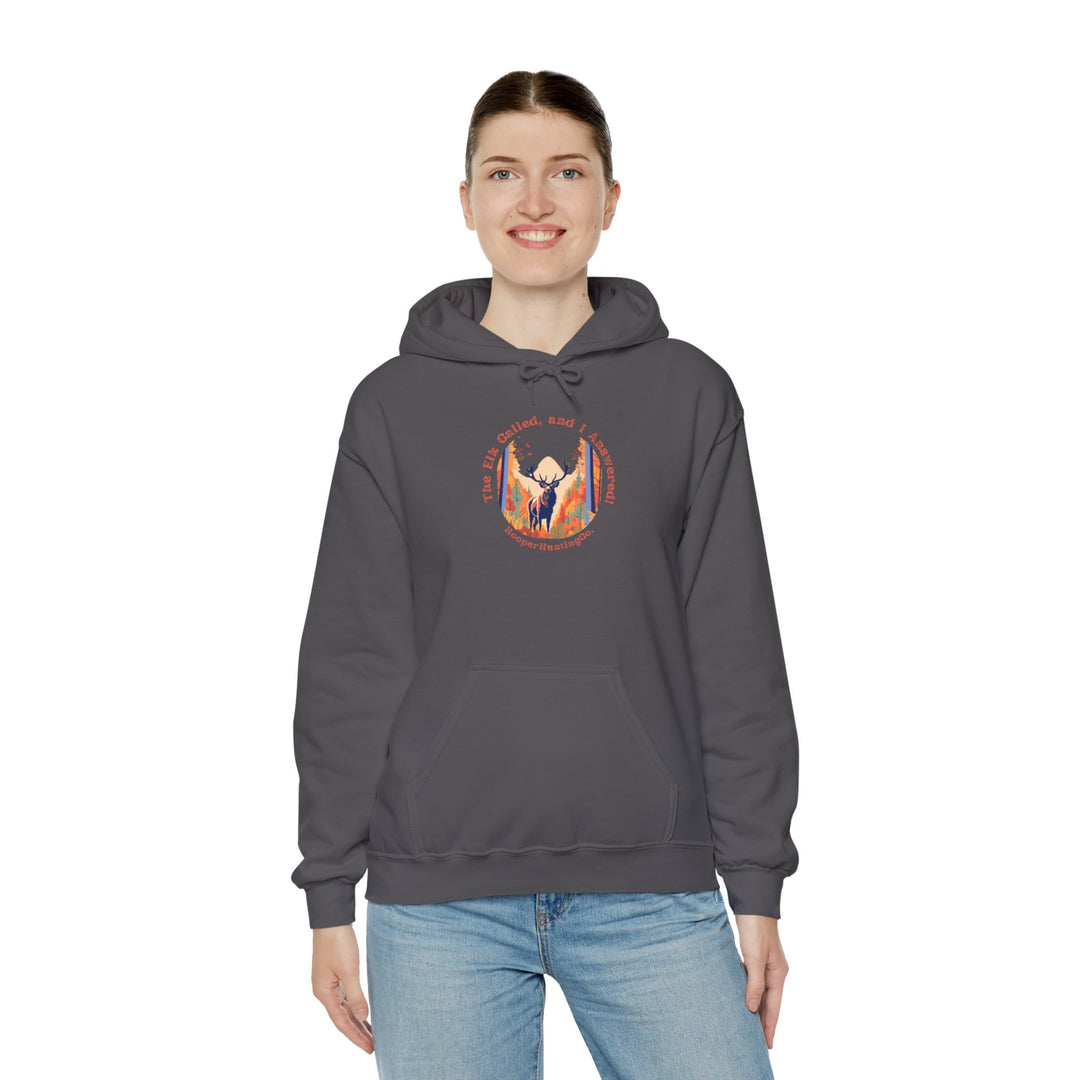 Inspirational Unisex Heavy Blend™ Hooded Sweatshirt – "The Elk, called, and I answered" Design