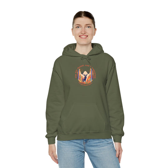 Inspirational Unisex Heavy Blend™ Hooded Sweatshirt – "The Elk, called, and I answered" Design