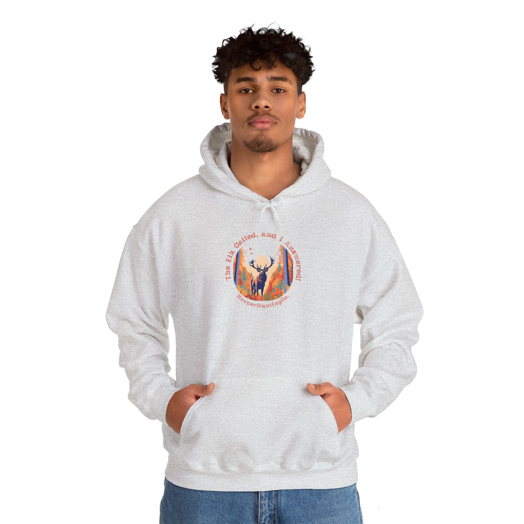 Inspirational Unisex Heavy Blend™ Hooded Sweatshirt – "The Elk, called, and I answered" Design