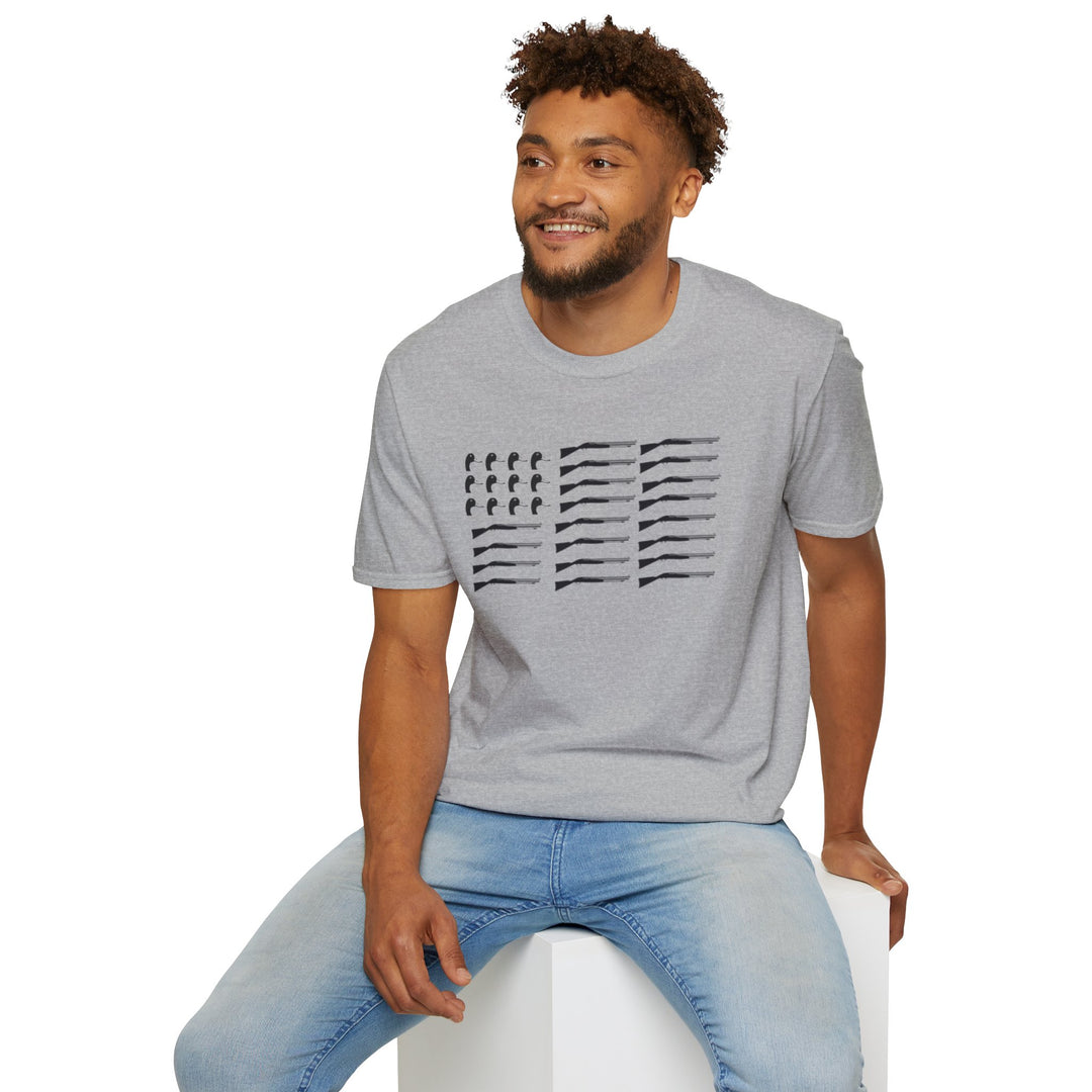 Patriotic Unisex Softstyle T-Shirt - Stylish American Flag Design