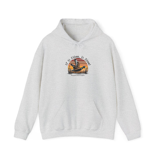 "If it flies, It dies" Hoodie for Adventure Lovers - Unisex Heavy Blend™ Sweatshirt