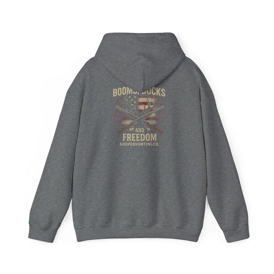 "Booms, Bucks & Freedom" – Patriotic Hunting Hoodie