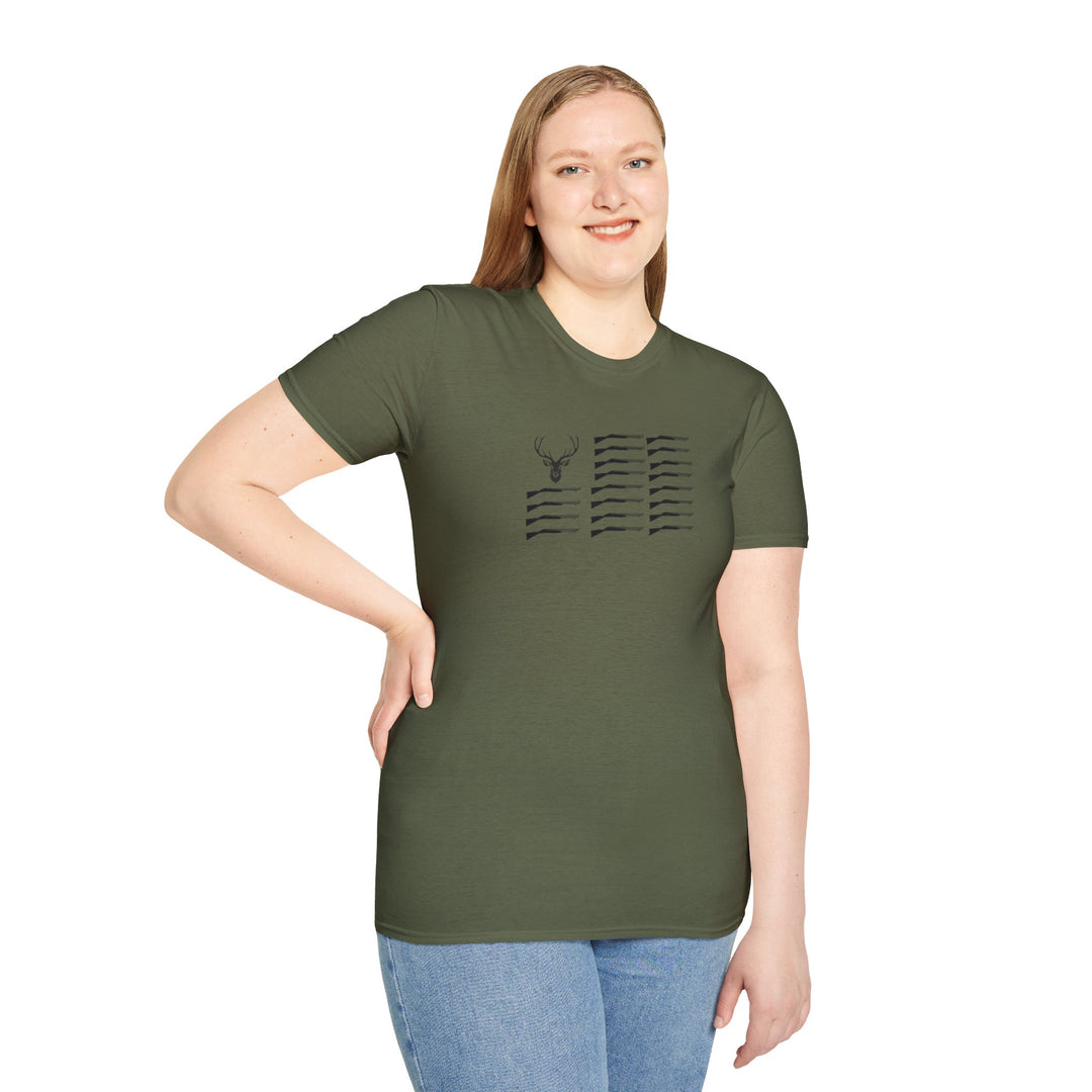 Minimalist Deer Graphic Unisex Softstyle T-Shirt